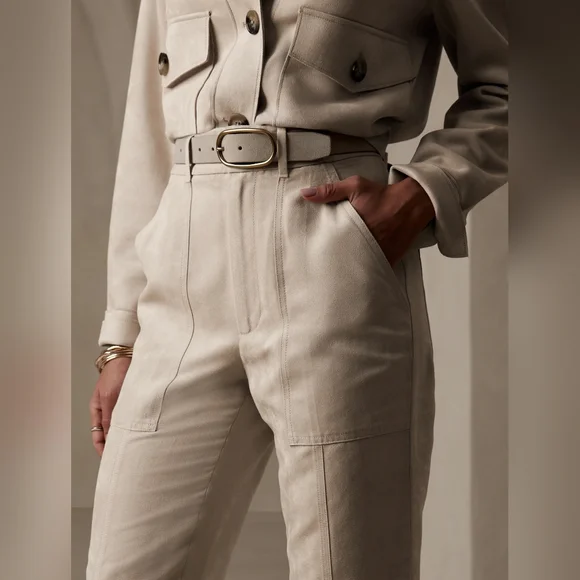 NWT BANANA REPUBLIC | Vegan Suede Pants - Picture 3 of 5